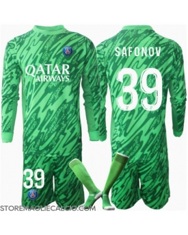 Paris Saint-Germain Matvei Safonov #39 Portiere Maglia Gara Casa Repliche 2024-25 Bambino Maniche Lunghe